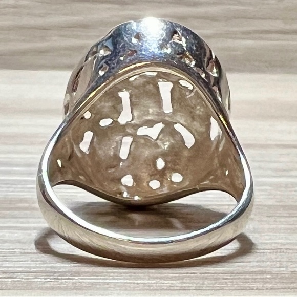 Vintage Designer Marsala Sterling Silver Pebble Cut-Out Dome Ring, Size 6.75 - Picture 4 of 10
